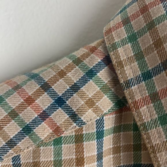 Countess Mara Gingham Plaid Button Up Blouse Size Medium - Picture 5 of 7